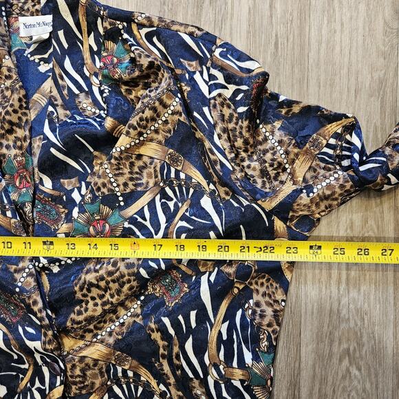 Vtg Norton McNaughton Animal Print Satin Blazer Womens 16 Cheetah Chains Artsy - Picture 8 of 10